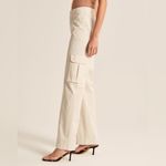 Abercrombie & Fitch  Relaxed Cargo Pant in Cream Size 8/29 Long Photo 3