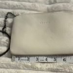 SHRRIE Ivory Faux Leather Wristlet Pouch Clutch with Ring Handle Photo 0