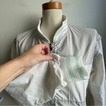 FILA Vintage 80s  Women's Windbreaker Zip Sleeves Vest White Gray Italy Medium Photo 1