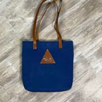 Most Wanted USA Womens Navy Lightweight Canvas Leather Shoulder Tote Handbag Photo 1