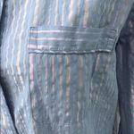 Victoria's Secret Victoria Secret Blue Iridescent Bed Shirt Long Size Medium M Striped Stripes Photo 3