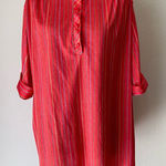 Tiger Lily sz L VINTAGE stripped 70s polyester blouse Red Size L Photo 0