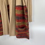 Max Mara  Long Cardigan Wool Camel Tan Stripes Long Sleeves Boho Photo 5