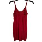 Babydoll Slip Top Women S VTG Red‎ Lace Chemise Silky Sheer Sleepwear Adjustable Red Photo 3