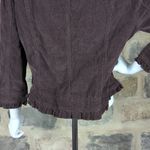 Sandro brown corduroy full zip jacket size large peplum hem Photo 7