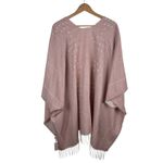 Gentle Fawn  Womens Fringed‎ Poncho Size M/L Pink Open Cape Shawl Wrap Comfy NEW Photo 5