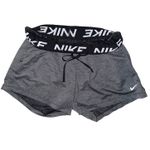 Nike  Dri-Fit Women's Small Gray Short Atheltic Running Shorts EUC logo band Photo 1