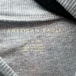 American Eagle Women's Mock Neck Ribbed Cropped Top Shirt Gray Long Sleeve Sz XL Photo 6