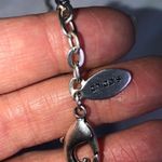 Chico's  Blue Striped Bar Necklace Silver Tone Photo 3