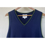 Reformation  Blair Cotton Sweater Dress Navy Grass Women’s XL Preppy Academia Photo 5