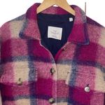 Wilfred Free Aritzia  The Ganna Womens Plaid Wool Blend‎ Shacket Fuchsia Multi XL Photo 1