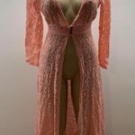 Impulsive Size Small Peach Knitted 3 Button Closure Long Sleeve Cover Up. New Orange Photo 0