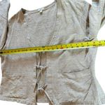 J.Jill Textured Silk Cotton Tie Front Jacket Cardigan Beige Womens Size Large Photo 4