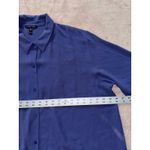 Eileen Fisher  Classic Collar Long Boxy Button-Up Shirt Blue Size XL Photo 4