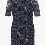 Ted Baker London Velvit Bodycon Dress 8 Floral Fitted Blue Cocktail Whimsigoth Photo 2