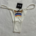 Pacific & Driftwood Taste the Rainbow Bikini Bottom White Womans Large NWT Photo 0