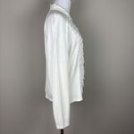 Carlo Colucci Cardigan Jacket Womens 46 Ivory Full Zip Up Pleated Long Sleeve XL Photo 4