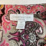 Charter Club  Button Up Pink Paisley‎ Size PP (Small) Long Sleeve Roll Tab Blouse Photo 5