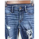 American Eagle  Outfitters Skinny Jeans Blue Distressed Ripped Stretch Denim Sz 0 Photo 1