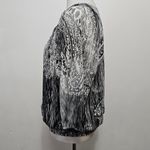 Dress Barn  Silver & White Lurex Paisley Blouson Blouse Size Medium Photo 2