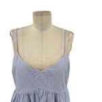 Derek Lam 10 Crosby Mini Dress Babydoll Sleeveless Stripe Blue Cotton Size 8 Photo 2