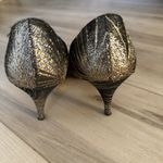 Vintage Studio Six 80’s 90’s Pumps Gold & Black High Heels Shoes Size 8 Photo 5