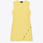 ZARA NWT!  IRREGULAR BUTTON KNIT DRESS in Yellow Size Small Photo 4