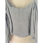 Wilfred Aritzia Novella Puff Sleeve Peasant Blouse Blue Sz XL Photo 5