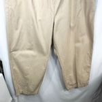 Woman Within  Plus Size 36T Cropped Pants Capri Light Brown Cotton‎ Elastic 419 Photo 2