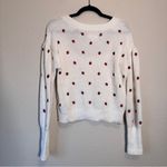 Maeve  Anthropologie White Strawberry Embroidered Square Neck Sweater Womens S Photo 5