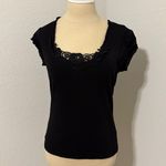 Nanette Lepore  Black Lace Accent Blouse Photo 0