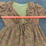 Tularosa  revolve Mustard Yellow Floral Ruffle Mini Dress Long Sleeve XS Photo 7