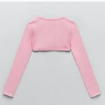 ZARA NWOT KNIT ARM WARMER SWEATER CROP PINK Photo 2