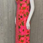 Vintage Hawaiian togs embroidered long dress beach beautiful floral pink sz xxs Photo 4