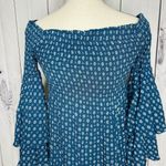 Illa Illa Blue Floral Off the Shoulder Size S Top Blouse Flutter Sleeve Photo 7