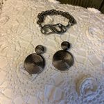 Vintage DoubleLove Hearts Bracelet With A Earrings Gift Silver Photo 2