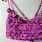 Free People NWOT  Pink Gypset Crochet Lace Longline Bralette Cami Tank Top Size S Photo 3