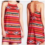ASTR the label Dress Womens Small Red Serape Aztec Stripe Boho Shift Tank Mini Photo 1