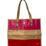 Elizabeth Arden Huge Tote Bag Pink Red And Beige 16 X 14 4.5”deep Photo 5