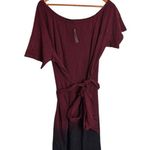 Torrid NWT Off the Shoulder Tie Dye Gradient Ombré Burgundy and Black Dress Photo 4