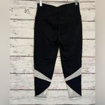 Reebok Leggings Black w White Mesh Accents-Medium Photo 1