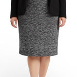 Lane Bryant NWT  Ponte Knit Pencil Skirt Womens 28 Black White Digi Tech Career Photo 0