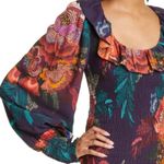 Farm Rio  Flower Scarves Long Sleeve Smocked Mini Dress Photo 2