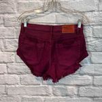 One Teaspoon  Bandit Cutoff Shorts Burgundy Size 25 Relaxed Fit Button Fly Photo 3
