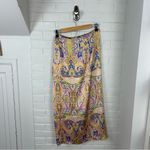 ZARA Paisley Multi Color Satin Wrap Skirt Size S Photo 7