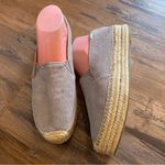Soludos  Malibu Perforated Gray Suede Double High Platform Espadrilles Size 10 Photo 7