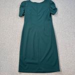 Shelby & Palmer Green Puff Sleeve Sheath Dress Women's 8 Midi High Neck Photo 6