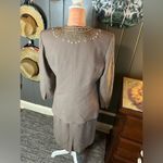 Vintage Taupe Beaded Skirt Suit & Cami medium Tan Photo 2