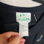 Vintage navy blue flower embroidered long cardigan sweater Size L Photo 2