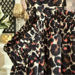 Who What Wear Leopard Ruffle Smocked Blouse Bold Animal Print Top Tank XL Mobwife Edgy Party Photo 4
